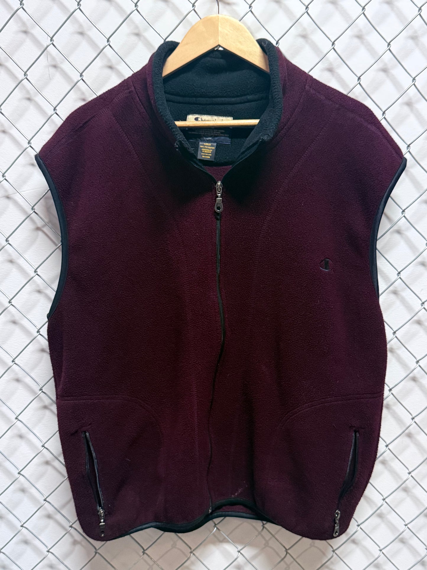 Vintage Y2K Champion Red Zip Up Fleece Size Large