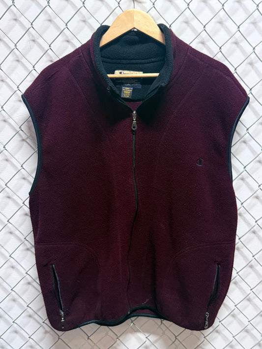 Vintage Y2K Champion Red Zip Up Fleece Size Large