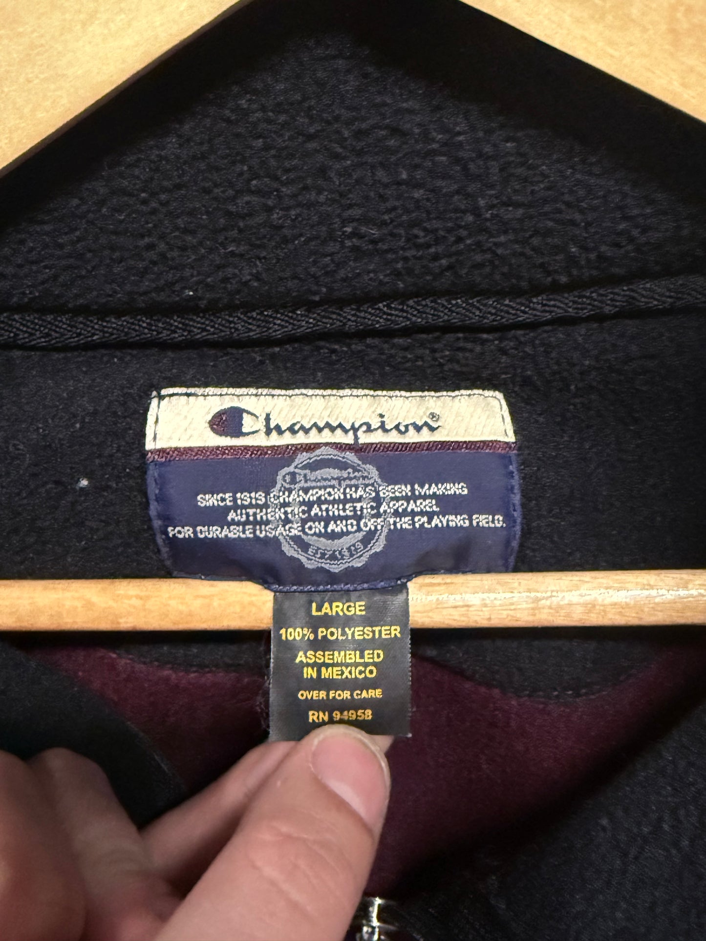 Vintage Y2K Champion Red Zip Up Fleece Size Large