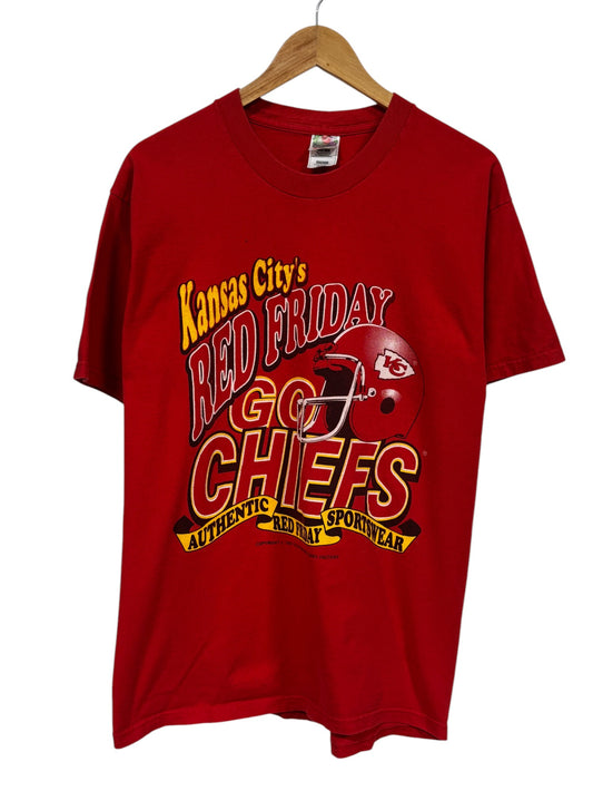 Vintage 1997 Kansas City Chiefs Red Friday Graphic Tee Size Large