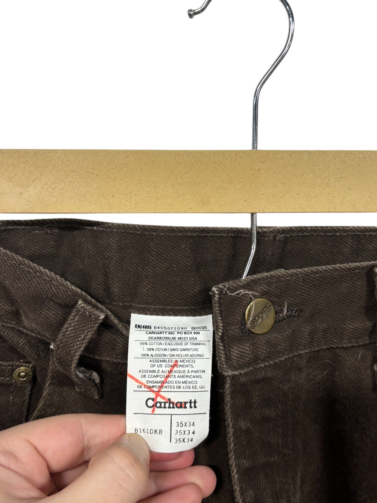 Vintage Carhartt Dark Brown Carpenter Pants Size 32x33