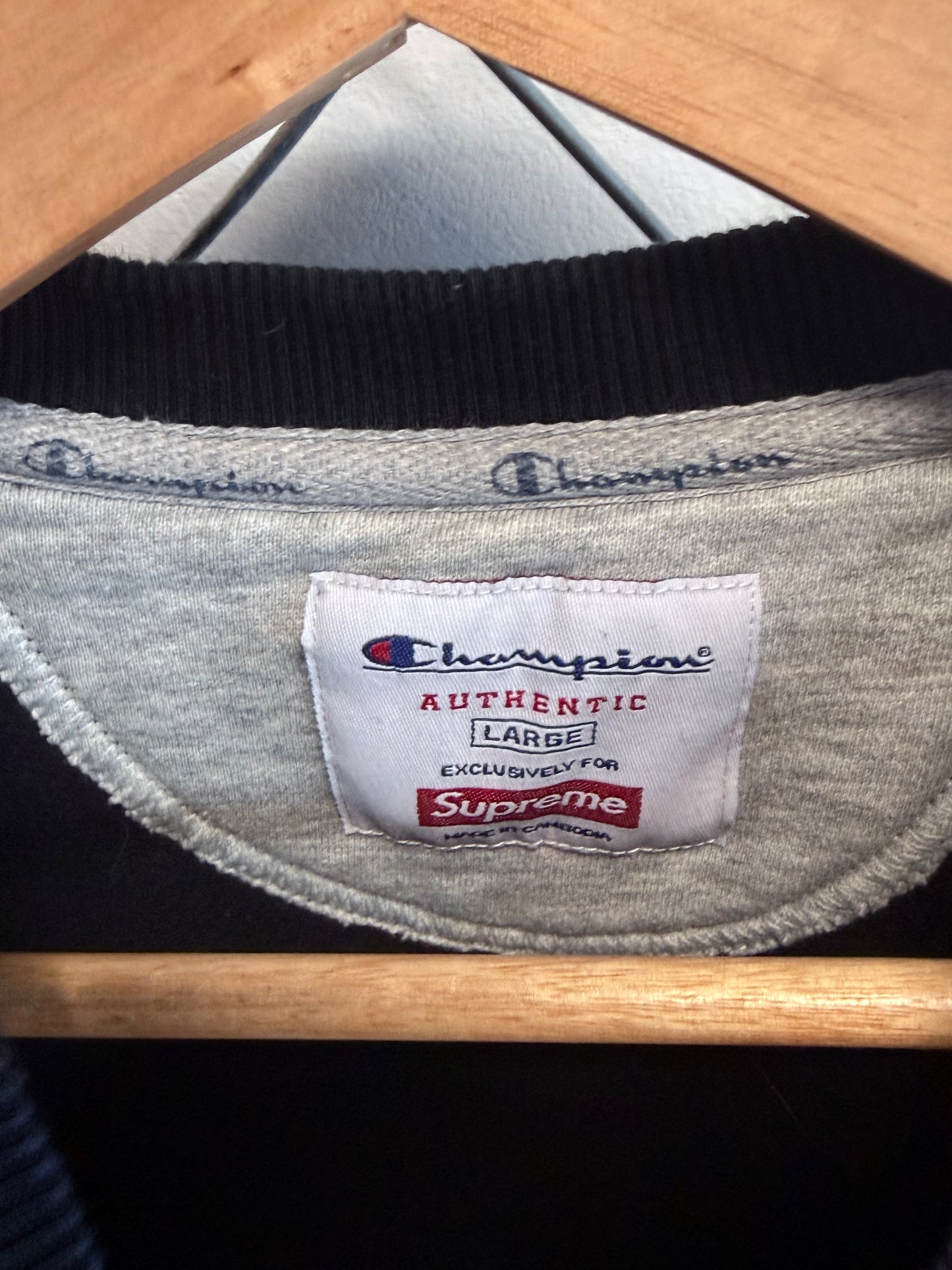 Supreme FW18 Champion 3D Metallic Logo Sweater Size Large