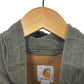 Carhartt Drab Green Hooded Button Up Work Shirt Size Medium