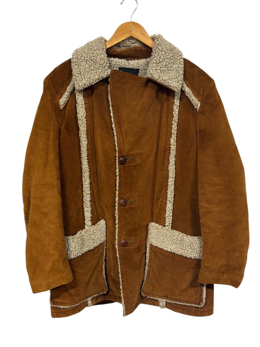 Vintage 70's JC Penney Sherpa Lined Rancher Coat Size Large