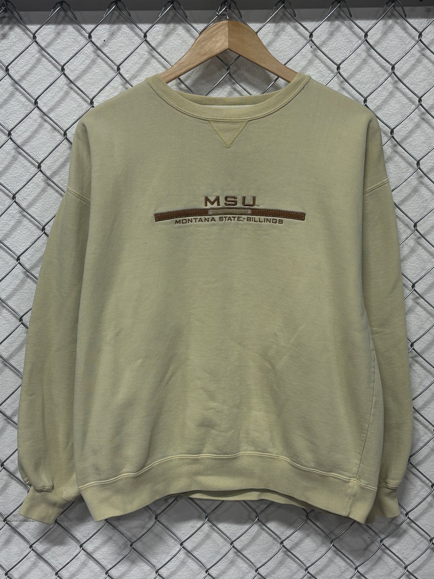 Vintage Montana State University Billings Yellow Sweater Size Medium