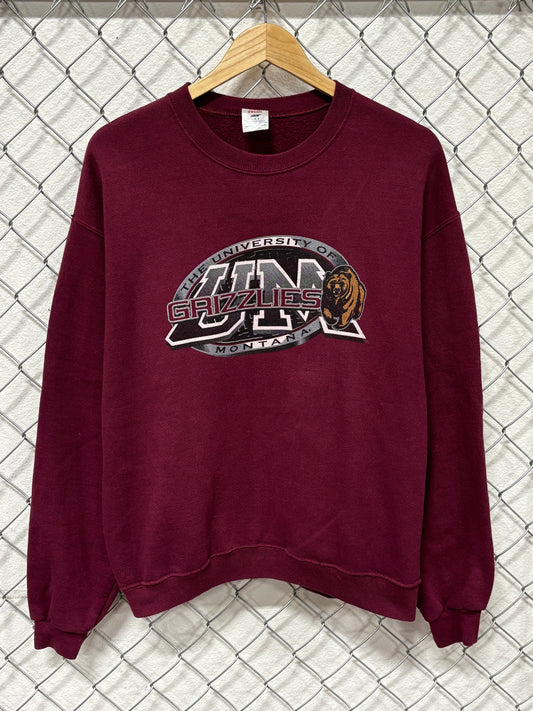 Vintage Y2K University of Montana Grizzlies Crewneck Sweater Size Large