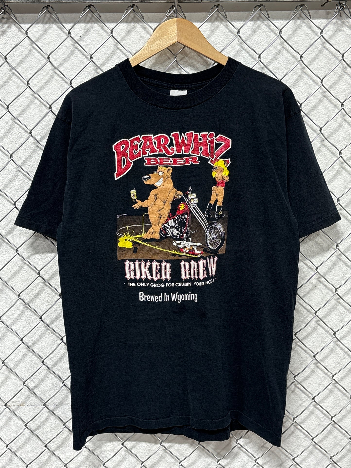 Vintage 90's Bear Whiz Biker Brew Beer Graphic Tee Size XL