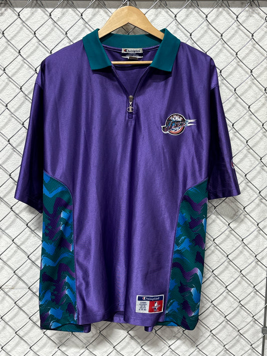 Vintage 90's Champion Utah Jazz Warm Up Shooting Shirt Size XL