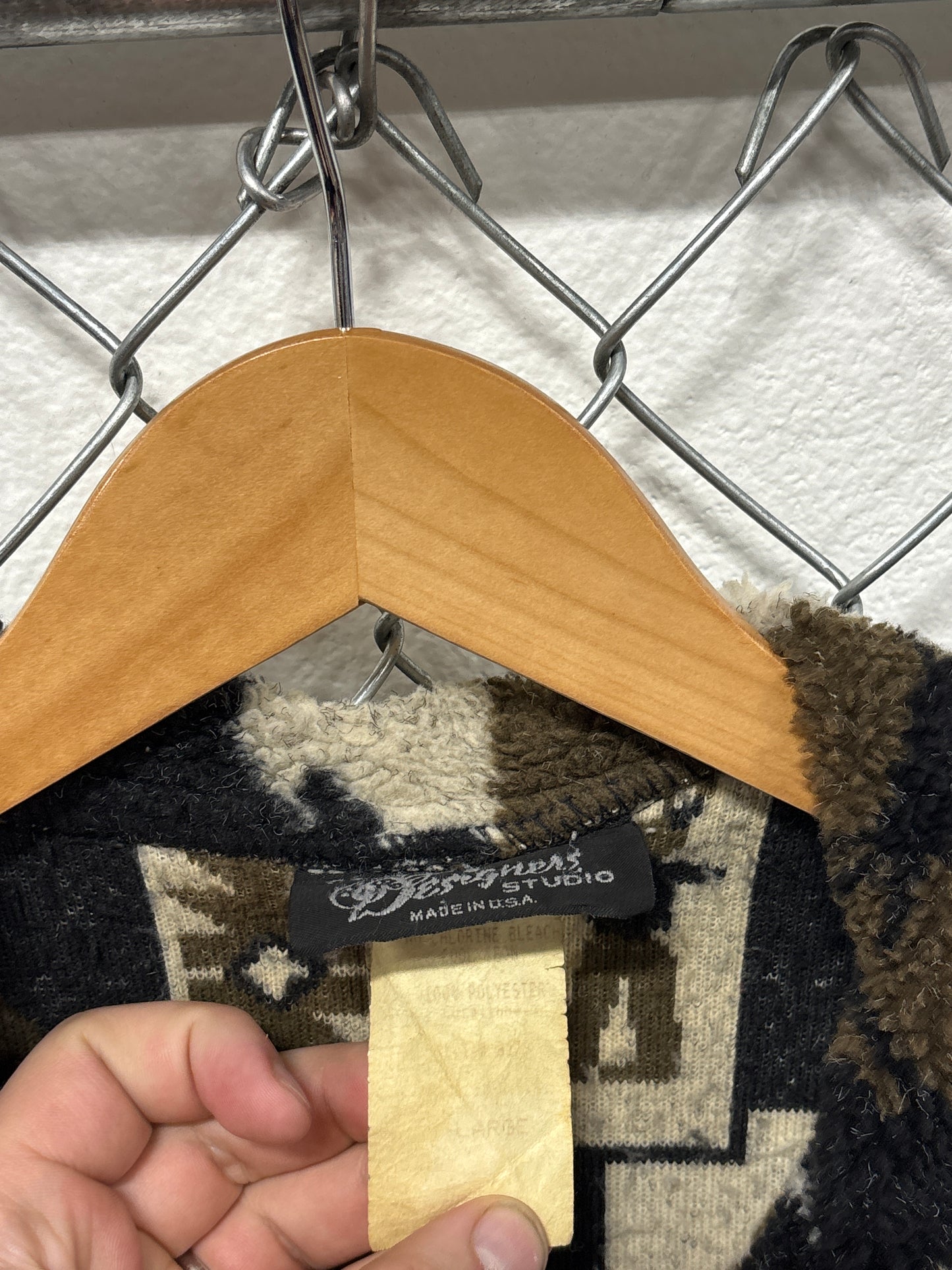 Vintage 90's Native American All Over Print Sherpa Jacket Size XL