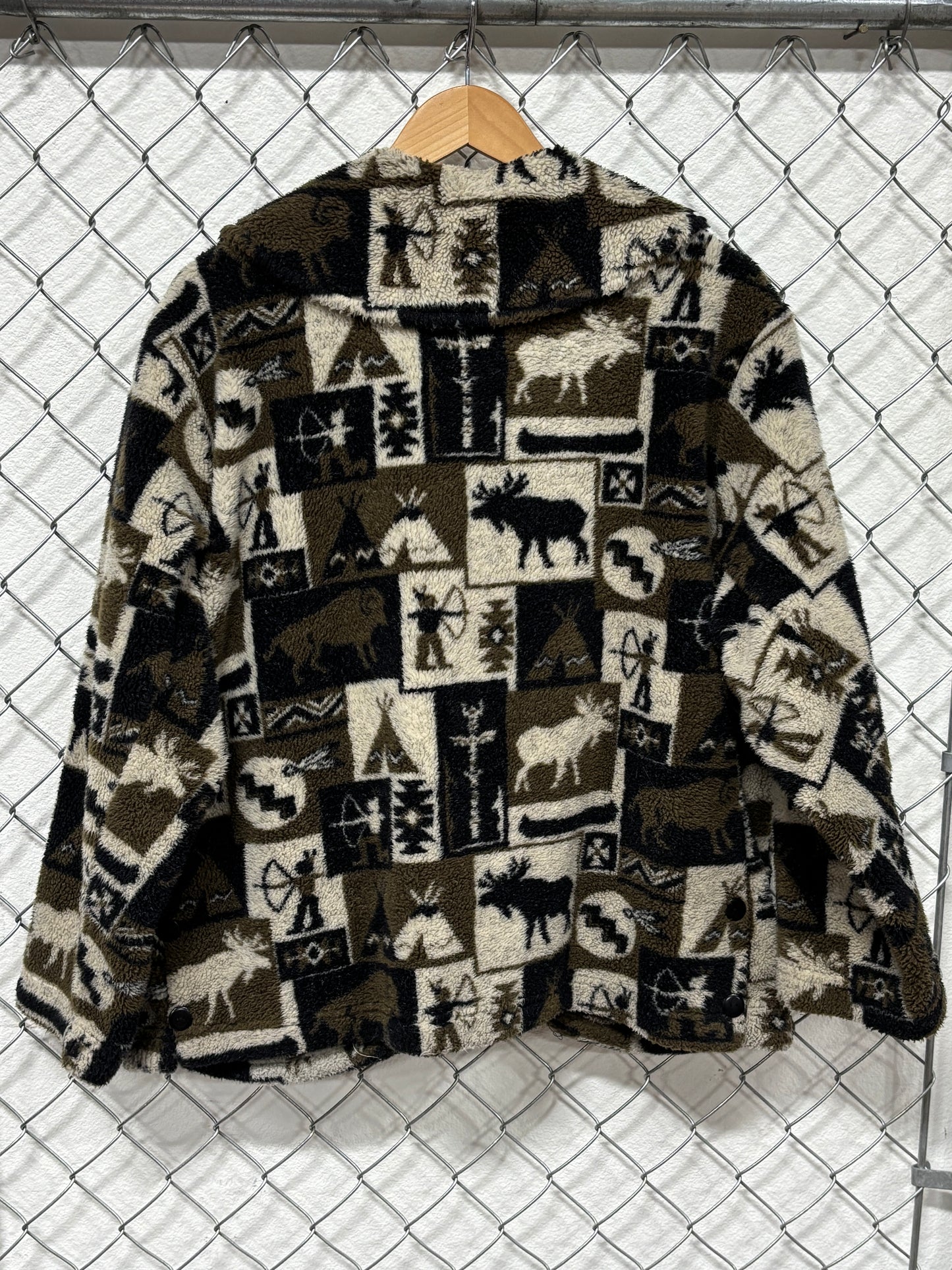 Vintage 90's Native American All Over Print Sherpa Jacket Size XL