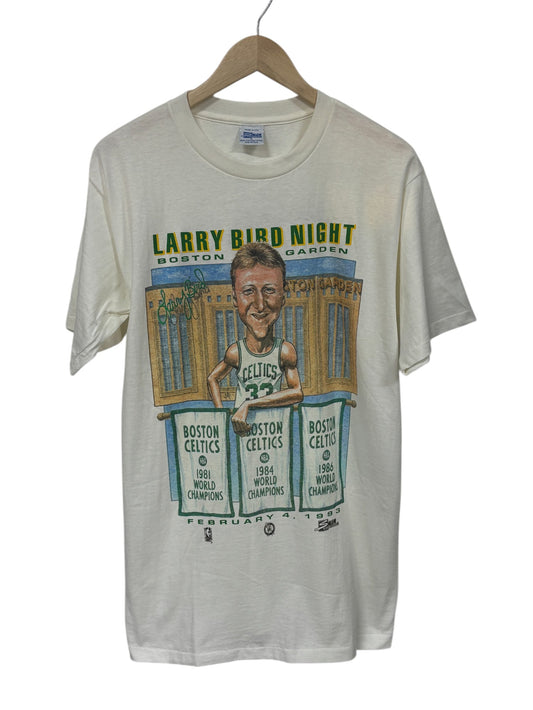 Vintage 90's Salem Larry Bird Night Boston Celtics NBA Graphic Tee Size Large