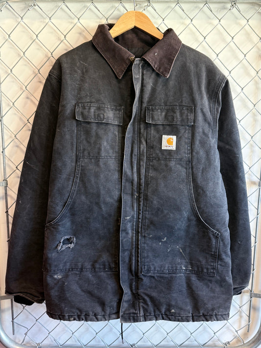 Vintage Carhartt Traditional Black Arctic Workwear Distressed Jacket Size XL