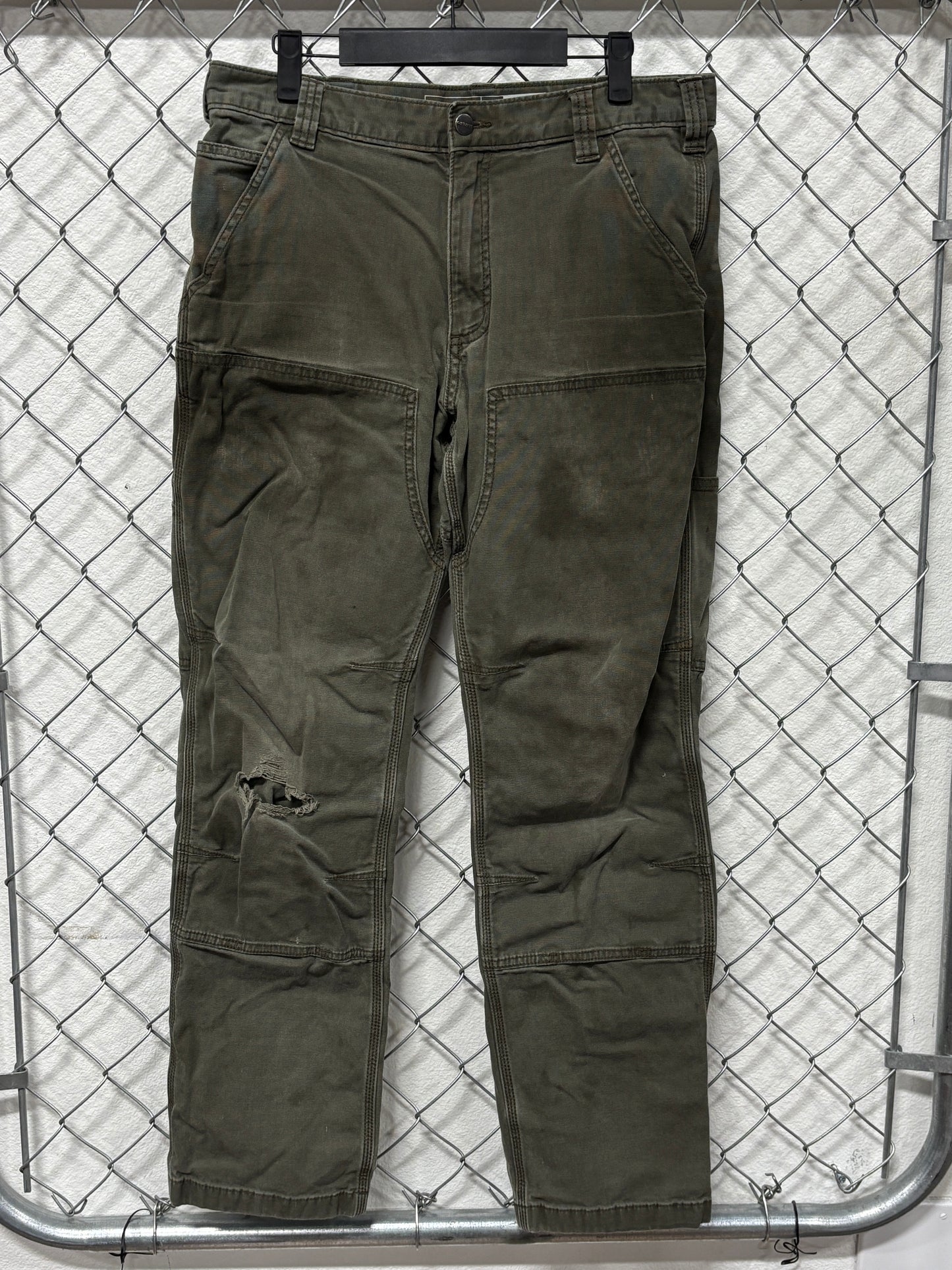 Carhartt Moss Green Double Knee Carpenter Pants Size 32x32
