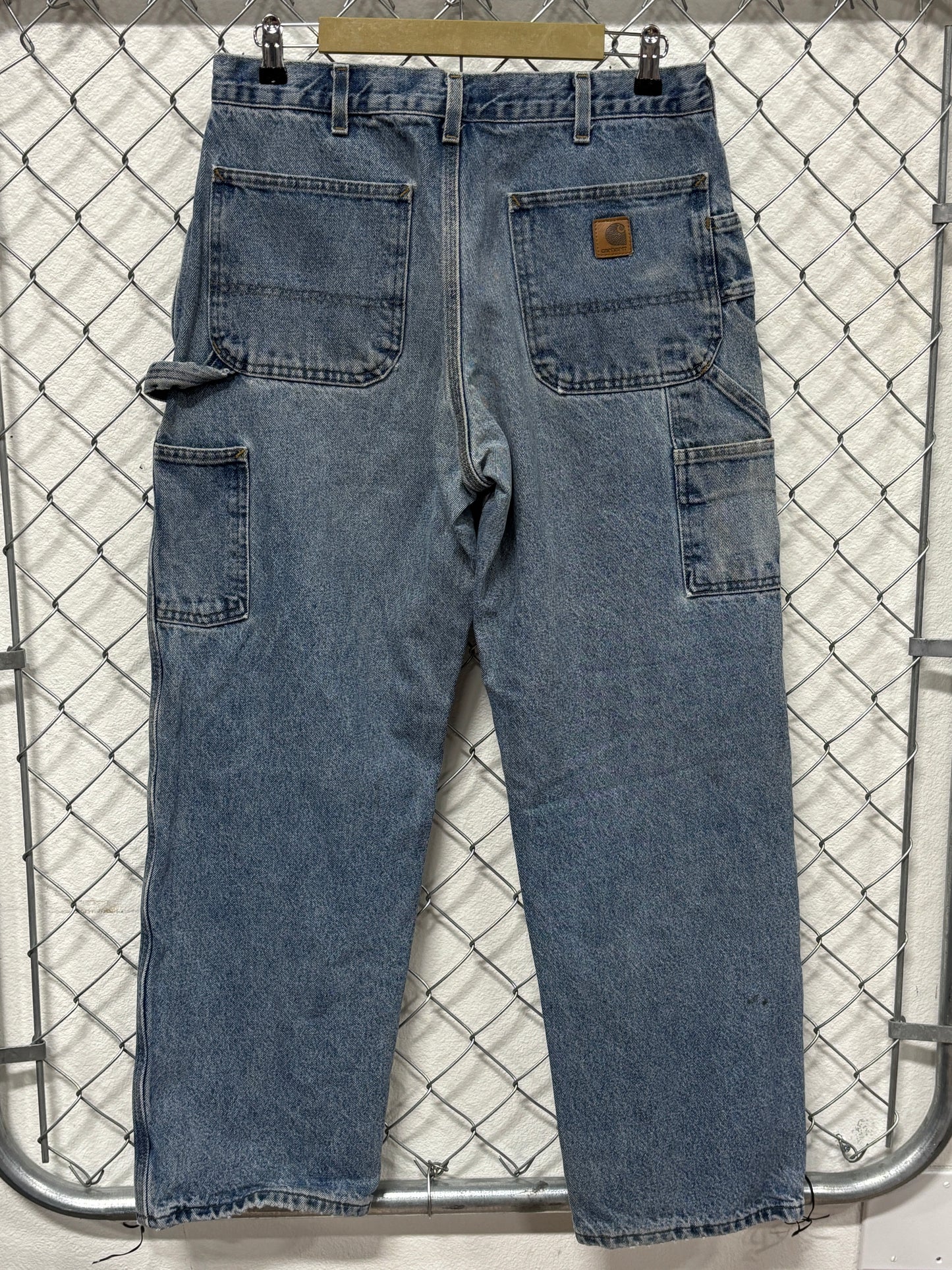 Vintage Carhartt Blanket Lined Dungaree Fit Denim Jeans Size 34x32