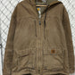 Carhartt C95 Sherpa Lined Brown Zip Up Workwear Jacket Size Large