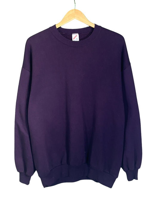 Vintage 90's Jerzees Blank Purple Crewneck Sweater Size XL