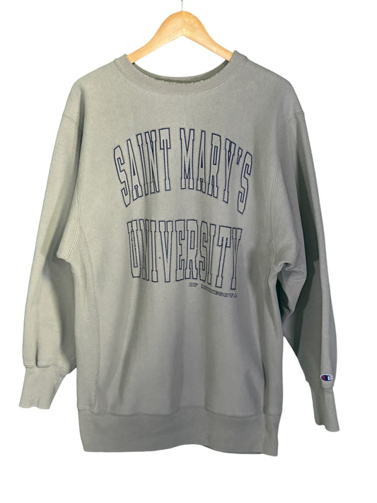 Vintage 90's Champion Reverse Weave Saint Mary's University Crewneck Size XXL
