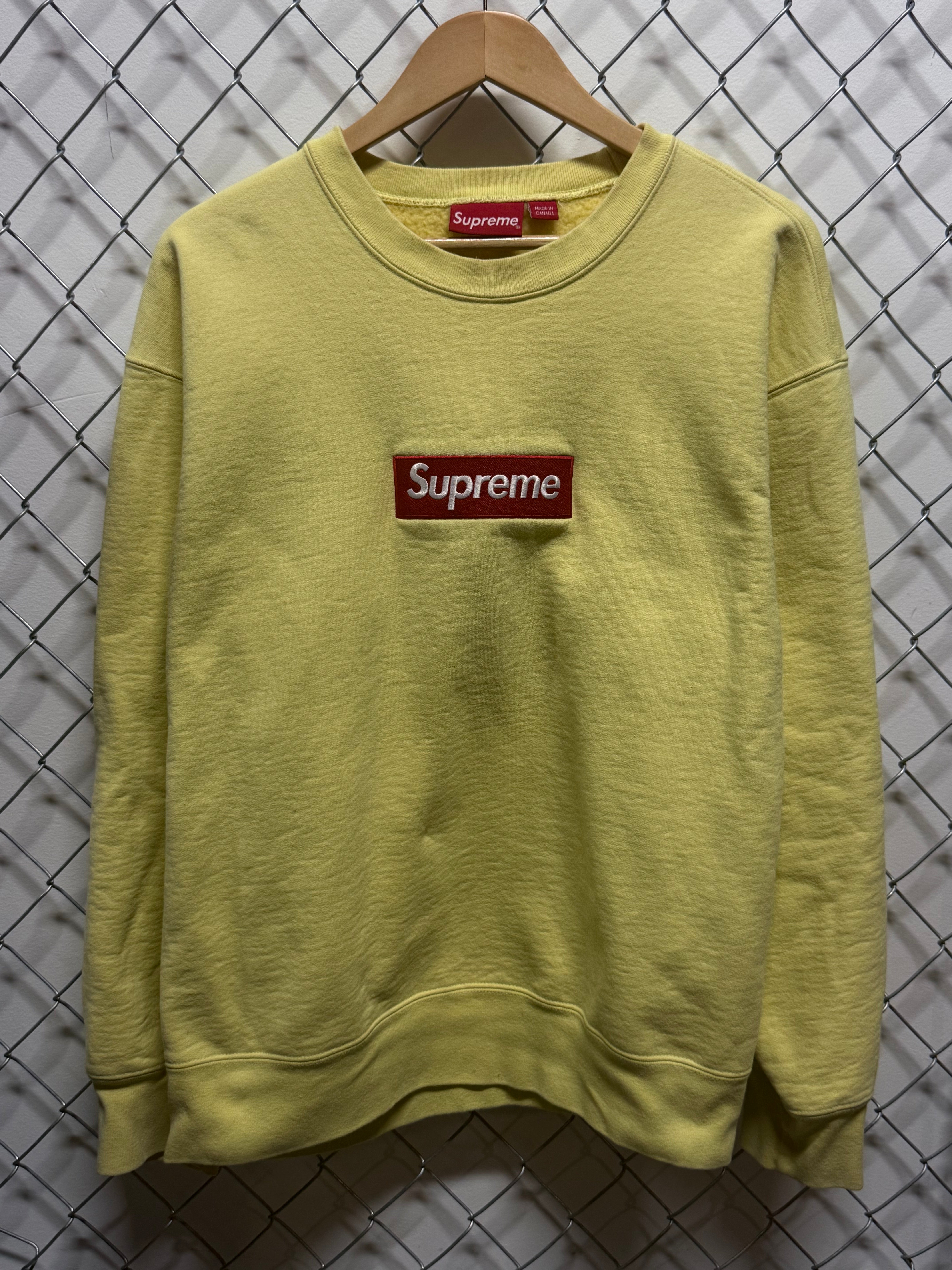 トップス Supreme Box Logo Crewneck Pale Yellow S Supreme FW22 Pale Yellow Box Logo Crewneck Size Large – the basement