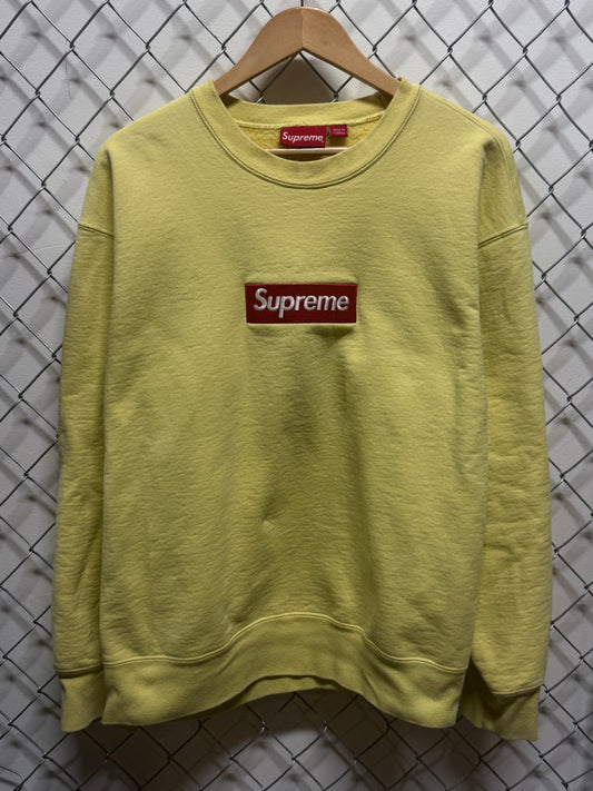 Supreme FW22 Pale Yellow Box Logo Crewneck Size Large
