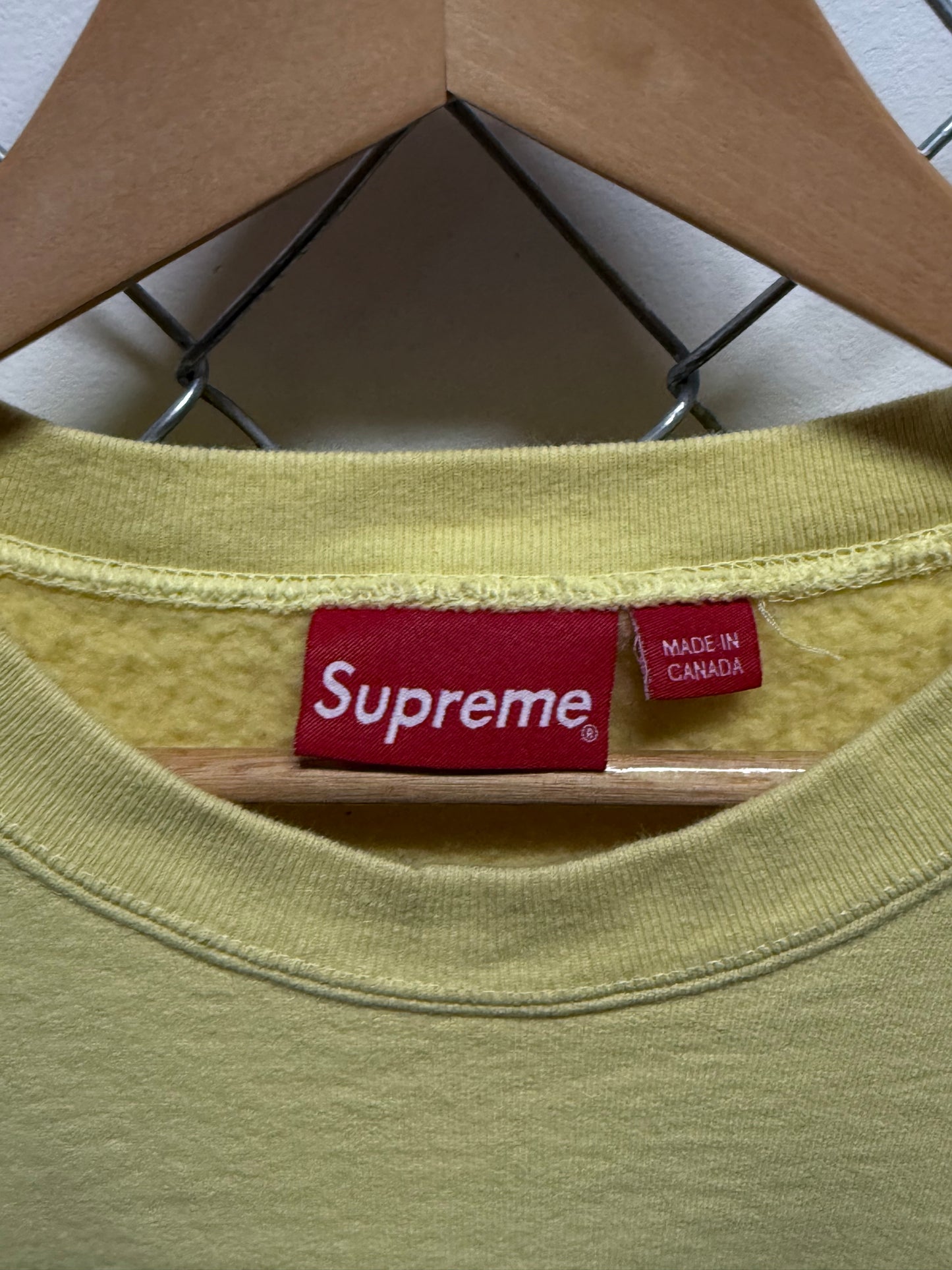 Supreme FW22 Pale Yellow Box Logo Crewneck Size Large