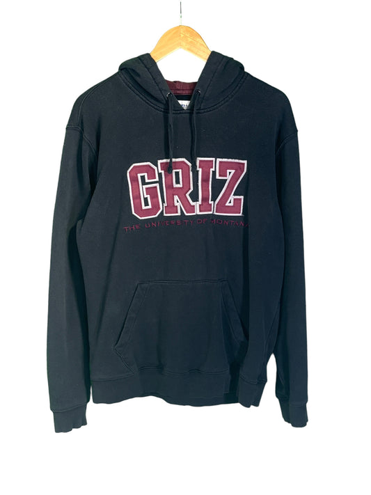 Vintage Champion University of Montana Grizzlies Black Hoodie Size Large