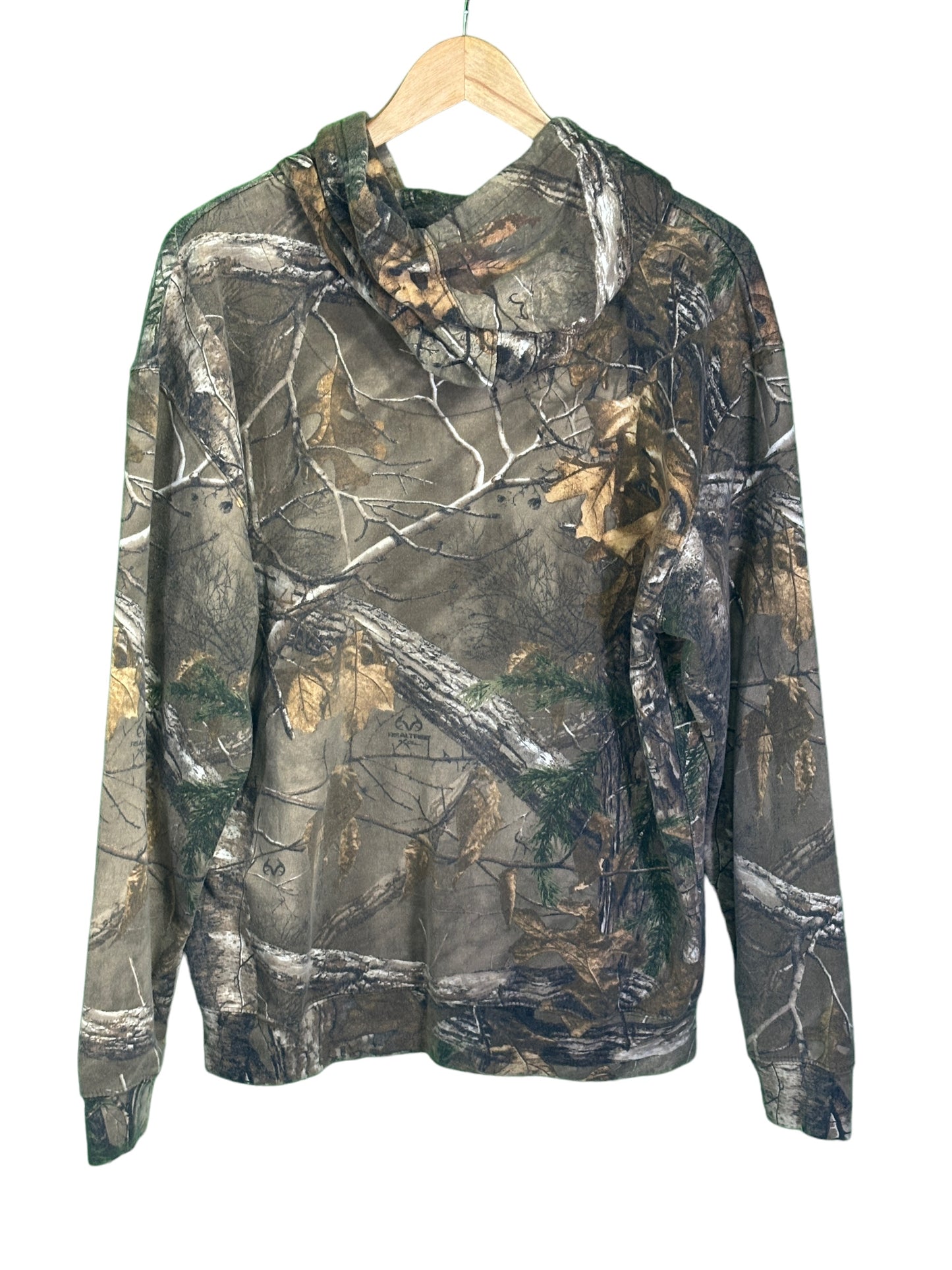 RealTree Hunters Woodland Camo Pullover Hoodie Size Medium