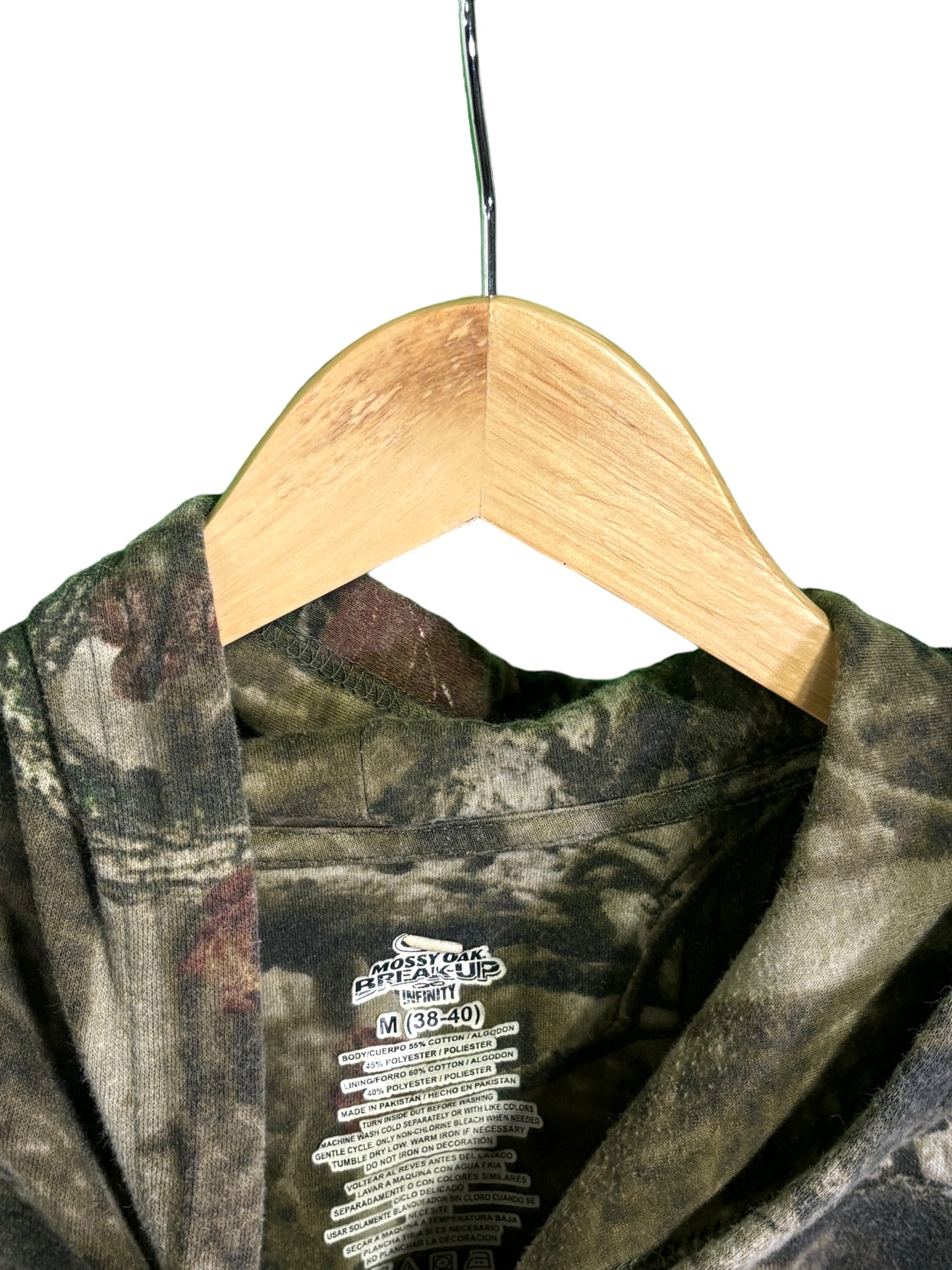 Mossy Oak Hunters Woodland Camo Pullover Hoodie Size Medium