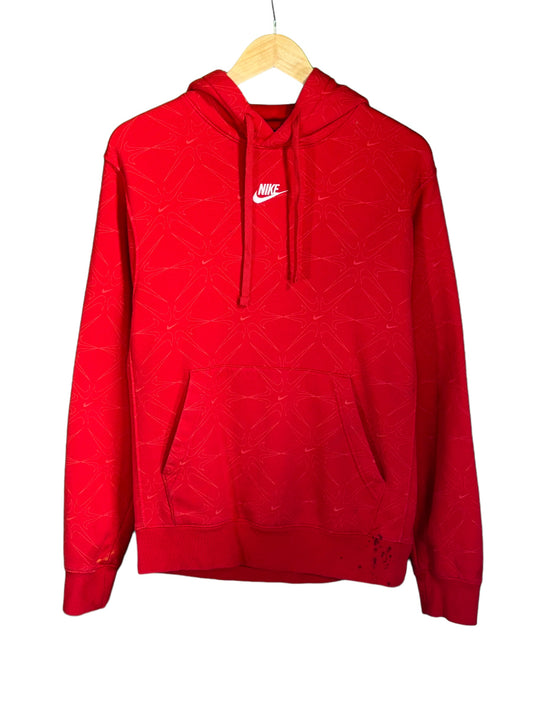 Nike All Over Swoosh Print Classic Logo Pullover Hoodie Size Small