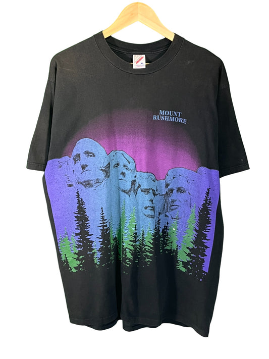 Vintage 90's Jerzees Mount Rushmore All Over Print Graphic Tee Size XL