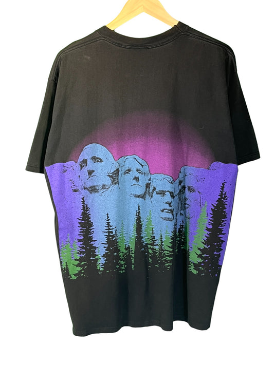 Vintage 90's Jerzees Mount Rushmore All Over Print Graphic Tee Size XL