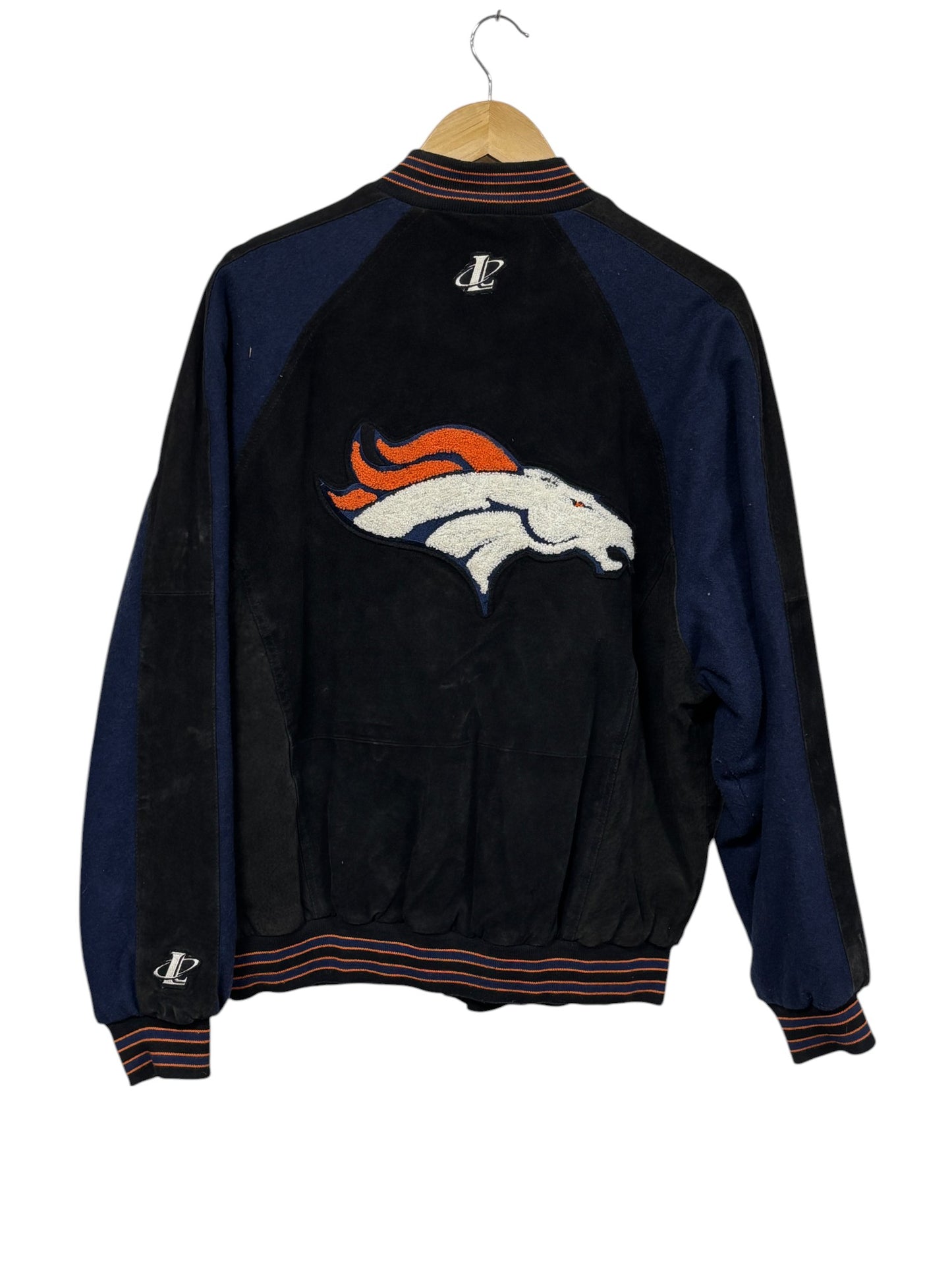 Vintage Logo Athletic Denver Broncos Helmet Logo Bomber Jacket Size Medium