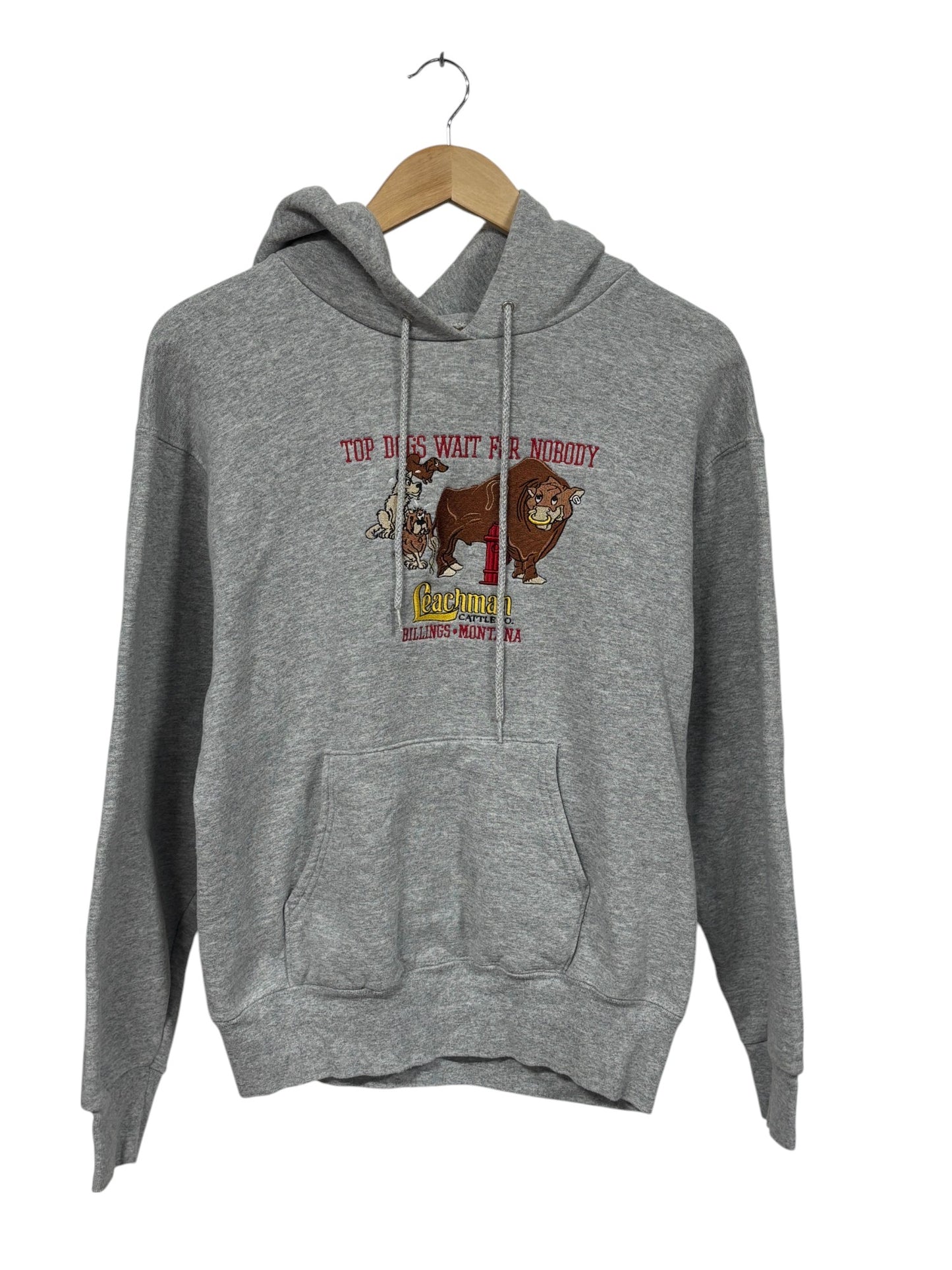 Vintage 90's Top Dogs Cattle Montana Embroidered Hoodie Size Medium