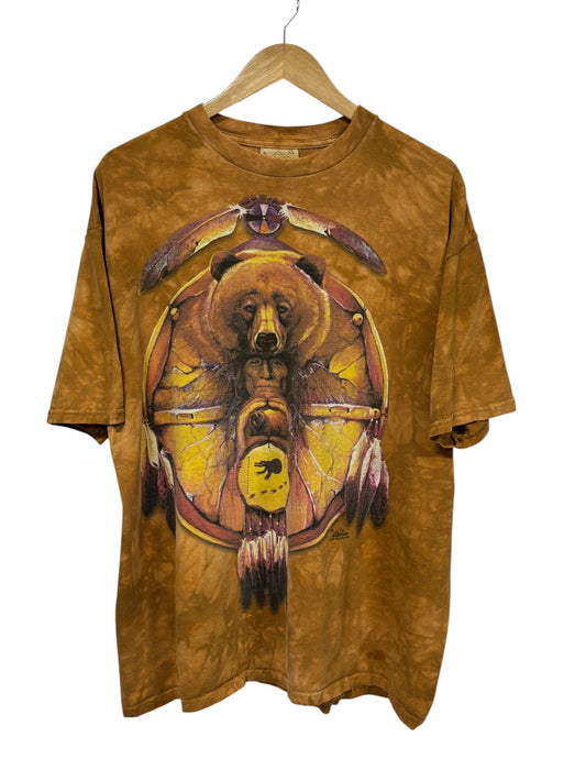 Vintage 90's The Mountain Native American Art Graphic Tee Size XL