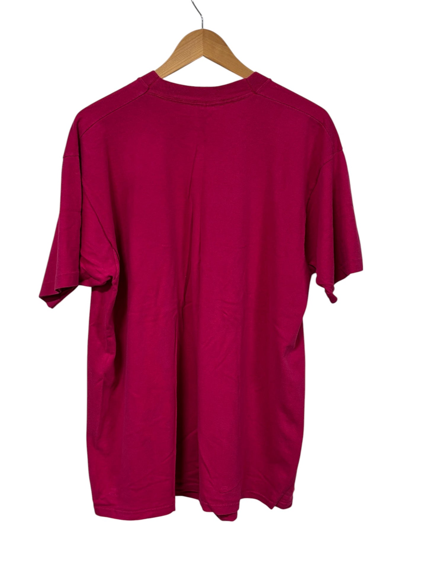 Vintage 90's Fruit of the Loom Pink Blank Tee Size XL