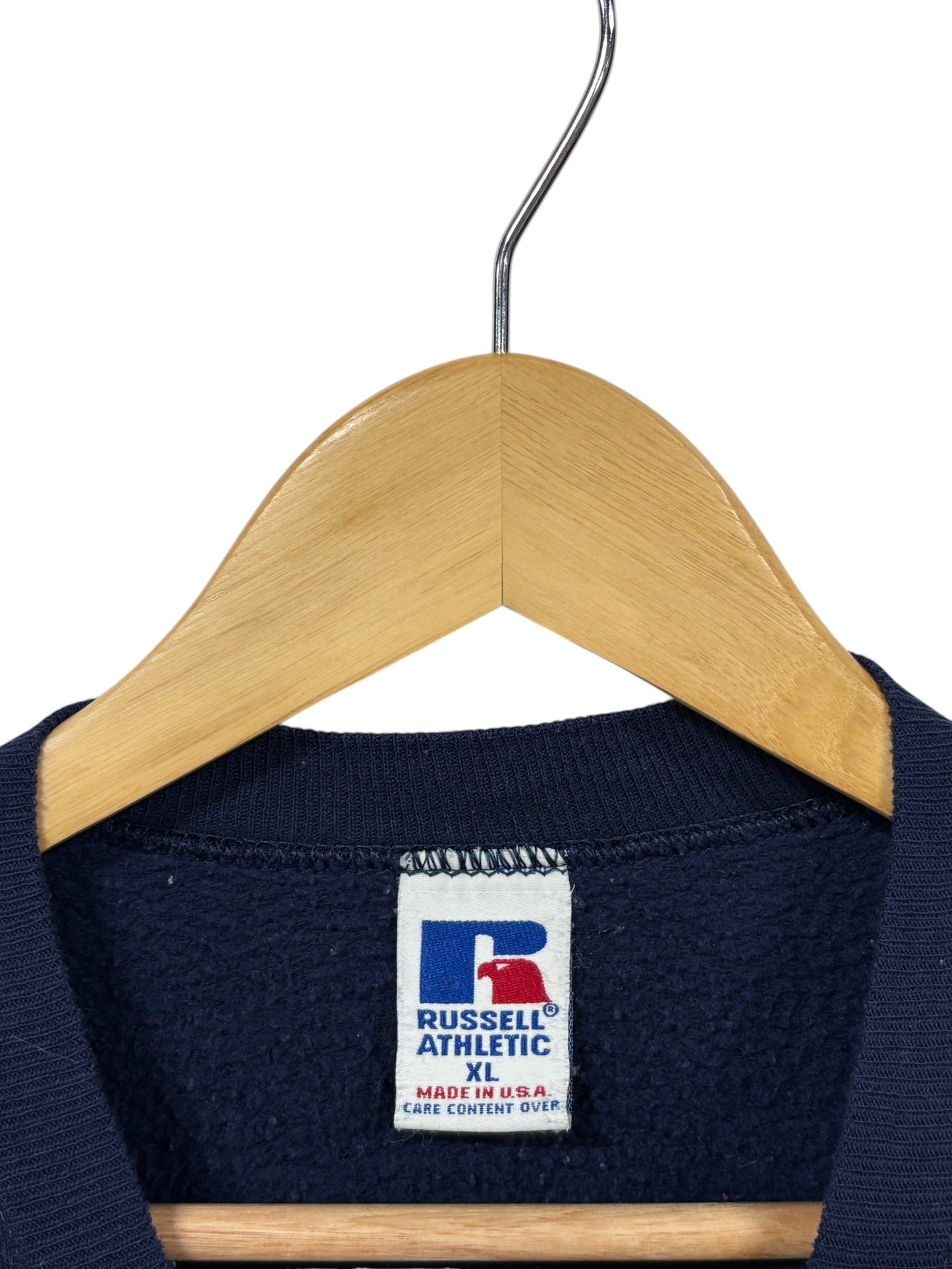 Vintage 90's Russell Athletic Made in USA Blue Blank Crewneck Sweater Size XL