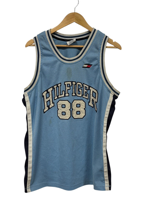 Vintage 90's Tommy Hilfiger UNC Blue 88 Basketball Jersey Size Large
