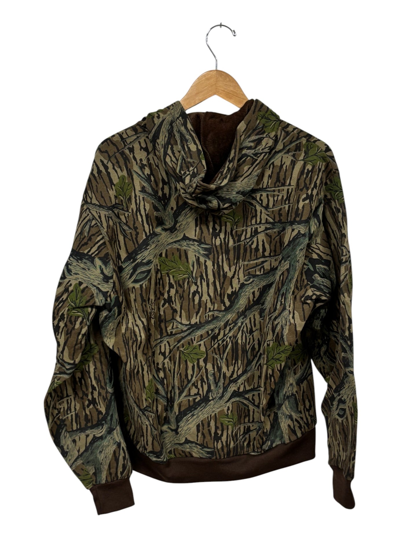 Vintage Muleskins Made in USA Woodland Camo Zip Up Hoodie Size Large
