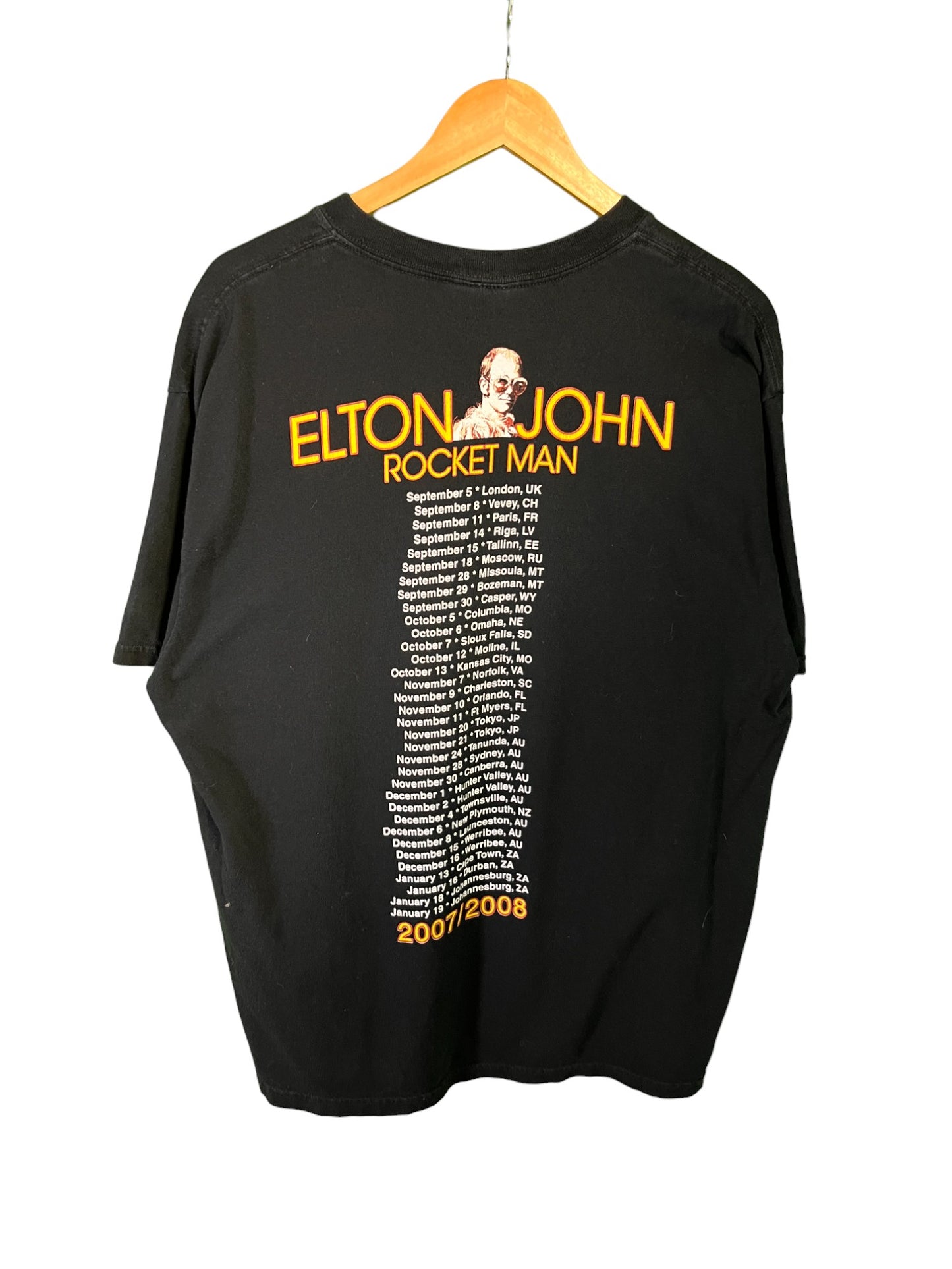 Elton John Rocket Man 2007 Tour Graphic Promo Tee Size XL