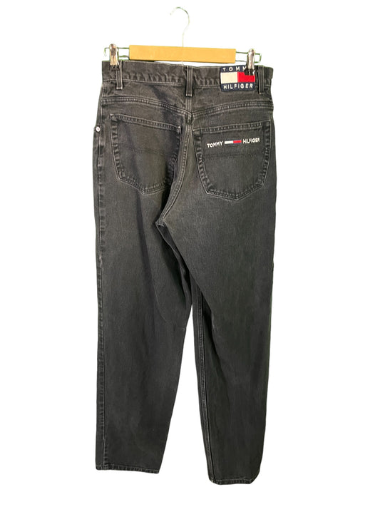 Vintage 90's Tommy Jeans Black Straight Leg Denim Jeans Size 30x32