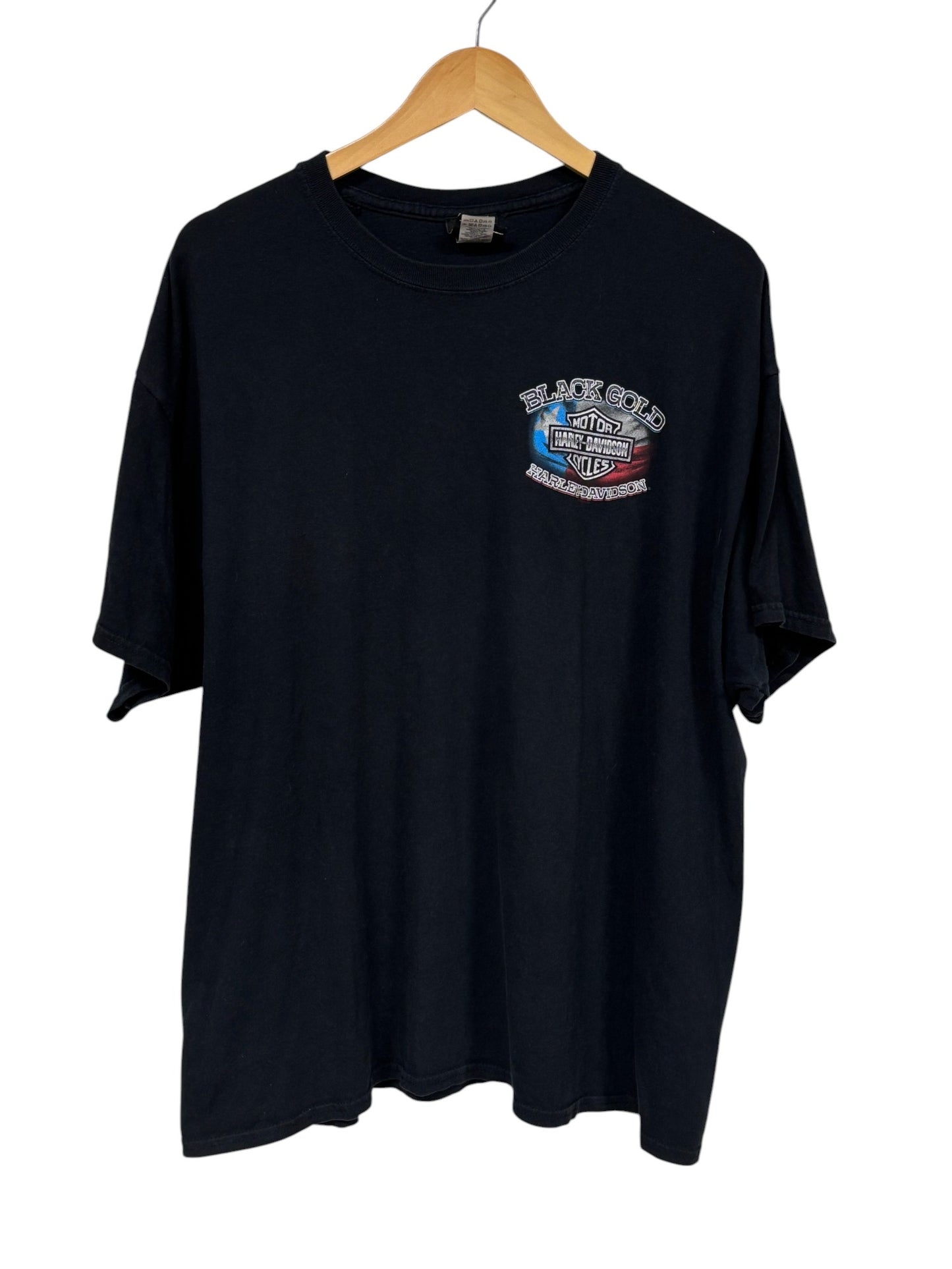 Harley Davidson Black Gold Allen Texas Biker Graphic Tee Size XXL