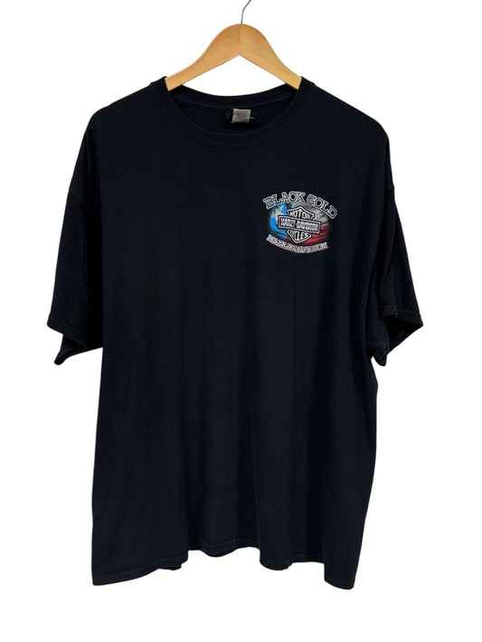 Harley Davidson Black Gold Allen Texas Biker Graphic Tee Size XXL