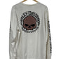 Vintage Harley Davidson Skull Logo Big Print Long Sleeve Shirt Size XL