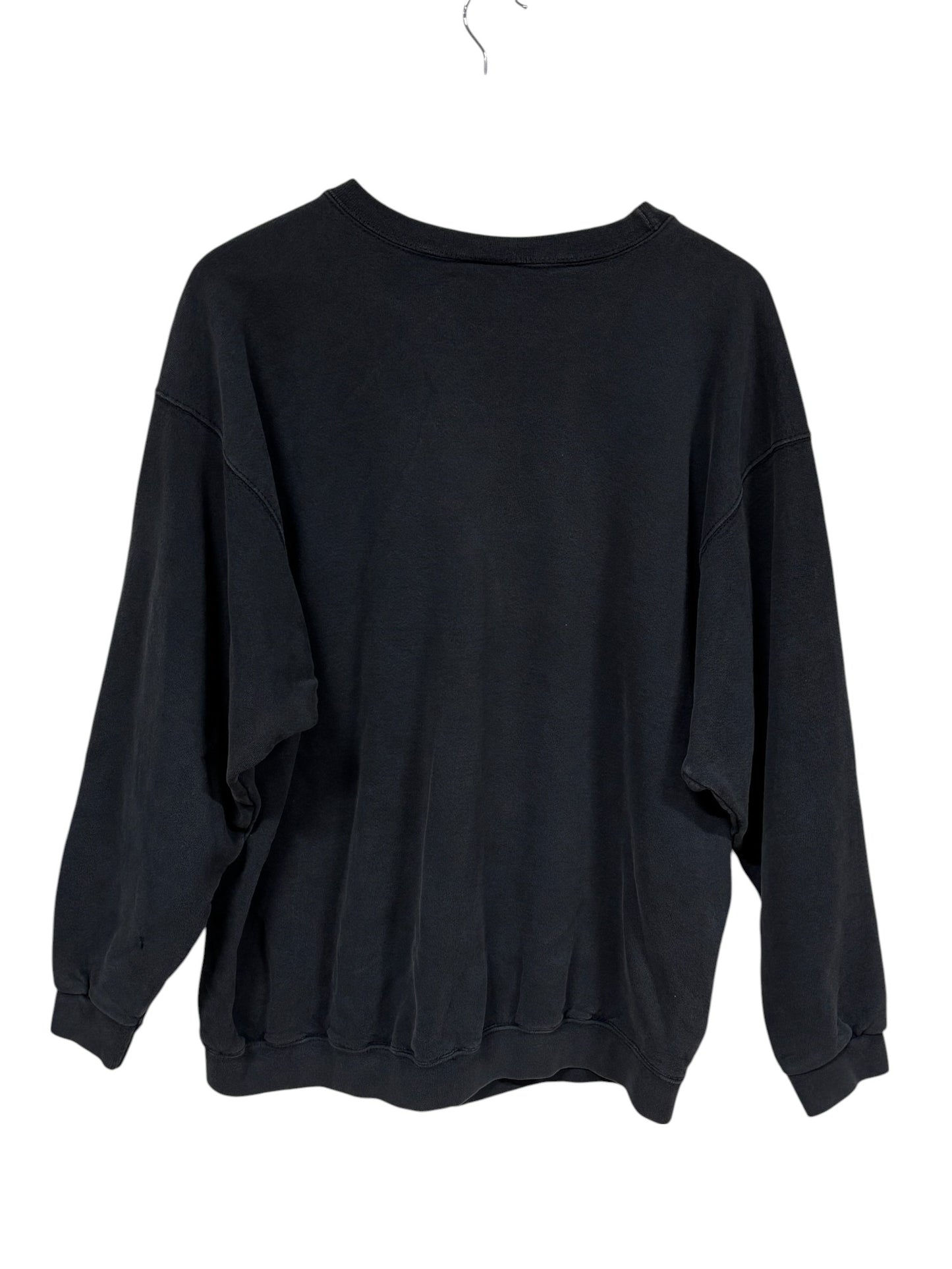 Vintage 90's Nike Black Small Swoosh Embroidered Crewneck Sweater Size Large