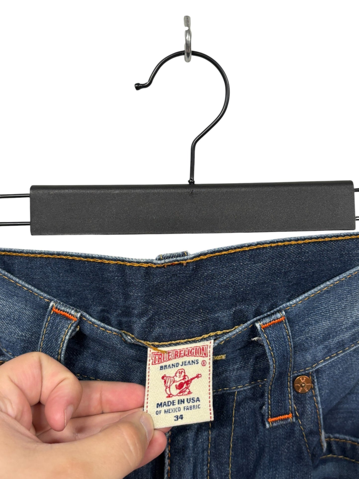 Vintage Y2K True Religion Billy Dark Blue Bootcut Jeans Size 34x32
