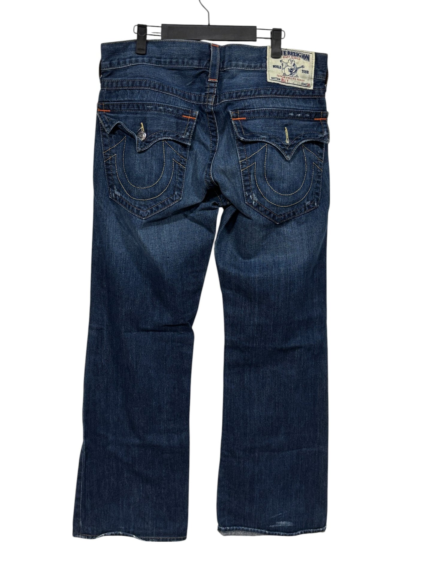 Vintage Y2K True Religion Billy Dark Blue Bootcut Jeans Size 34x32