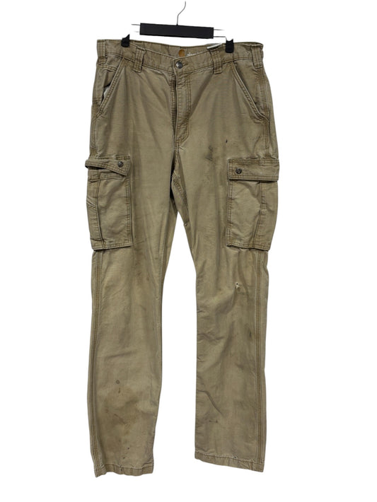 Vintage Carhartt Thrashed Brown Cargo Carpenter Pants Size 33x34