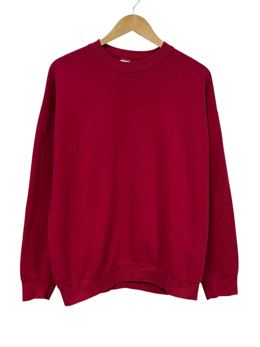 Vintage 90's Fruit of the Loom Red Blank Crewneck Sweater Size XL