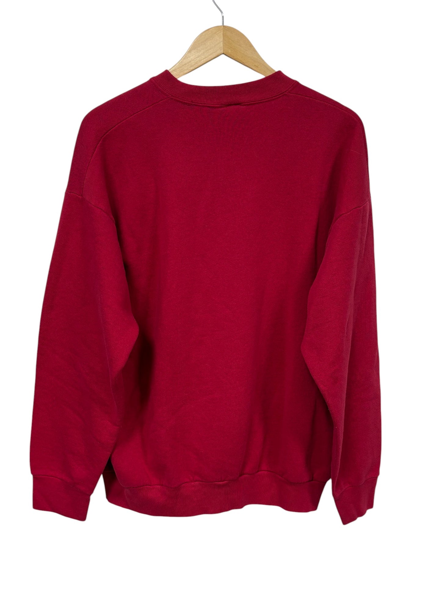 Vintage 90's Fruit of the Loom Red Blank Crewneck Sweater Size XL