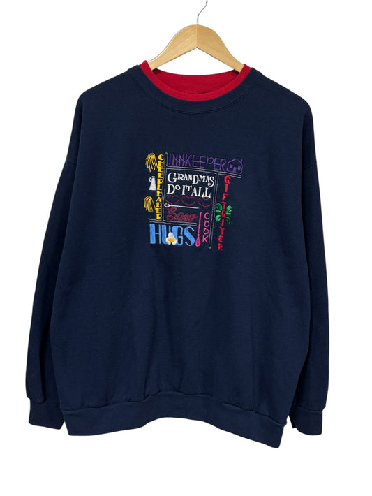 Vintage 90's Grandmas Do It All Embroidered Sweater Size XXL