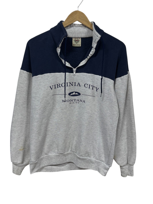 Vintage Virginia City Montana Quarter Zip Sweater Size Medium